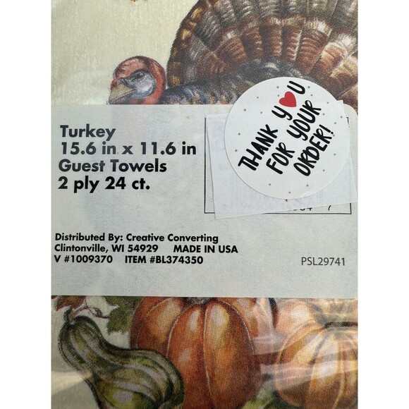 120 Fall THANSKGIVING Napkins Timeless Turkey 2 Ply Dinner Paper Napkin USA MADE - Picture 3 of 4